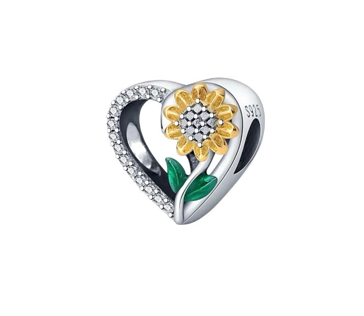Charm corazón separador girasol 🌻