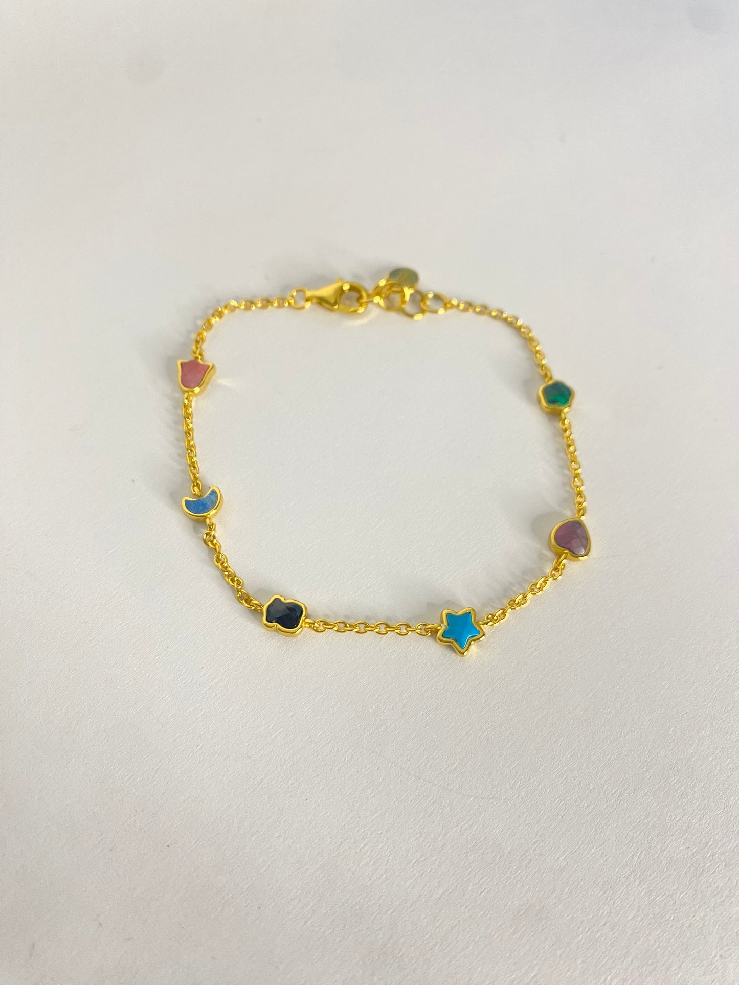 Pulsera oso y corazón 🧸💜💚