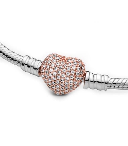 Pulsera corazón microcirkon pink gold