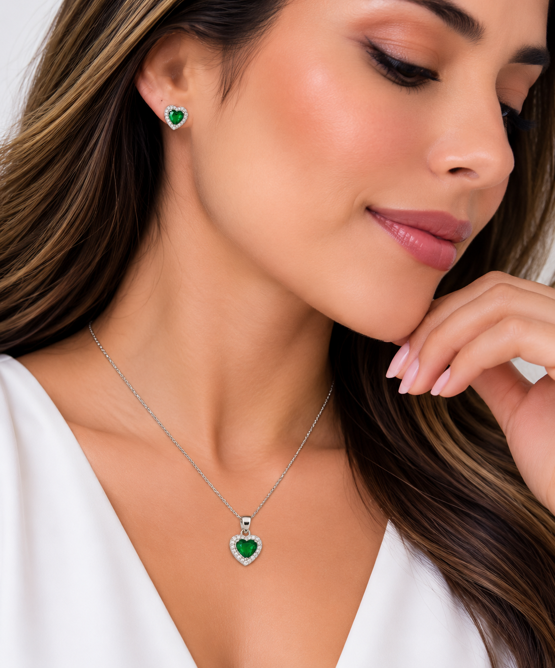 Juego de corazón verde esmeralda 💚