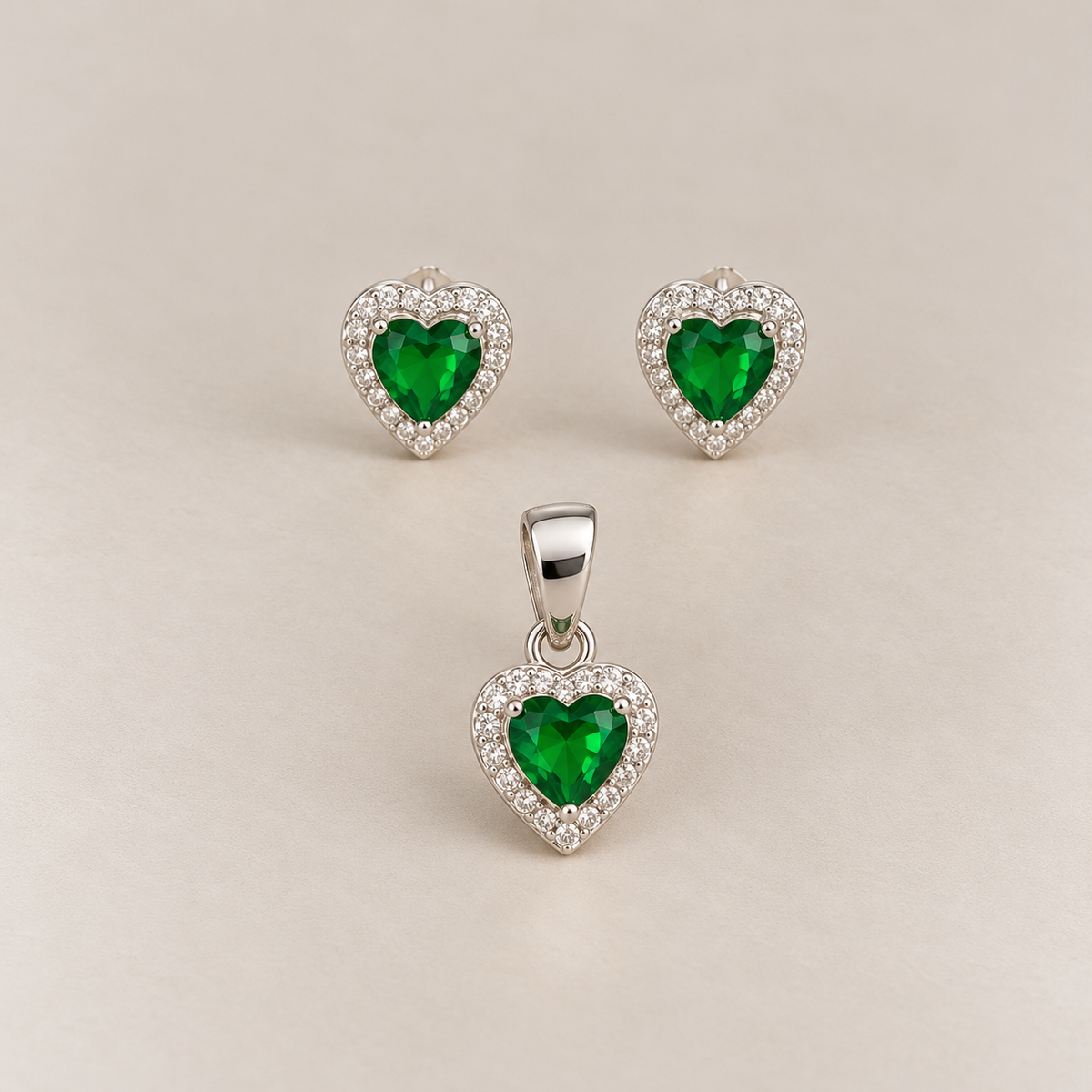 Juego de corazón verde esmeralda 💚