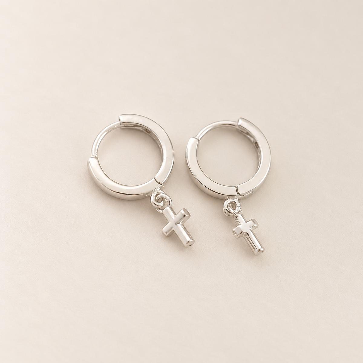 Aretes cruz -Plata 925