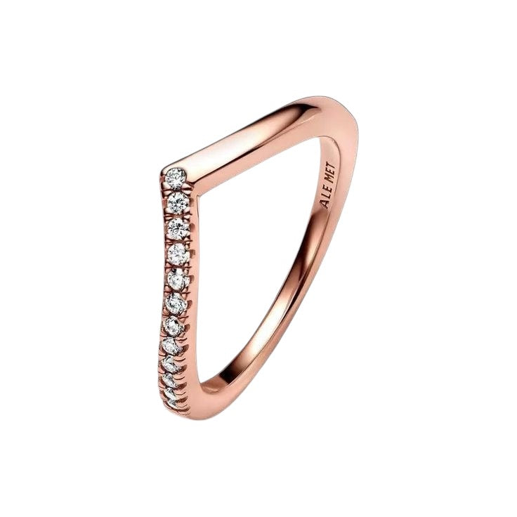 Anillo wishbone pink gold