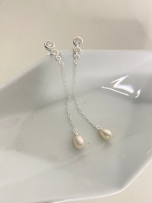 Aretes largos Perlas