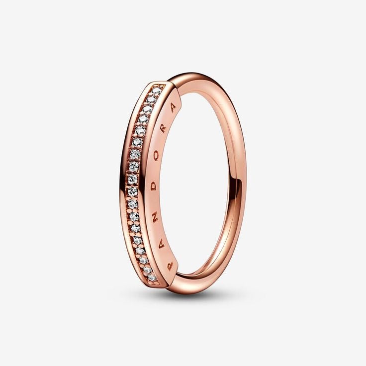 Anillo signature sparkling pink gold