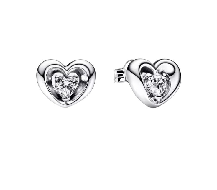 Aretes corazón y punto de luz