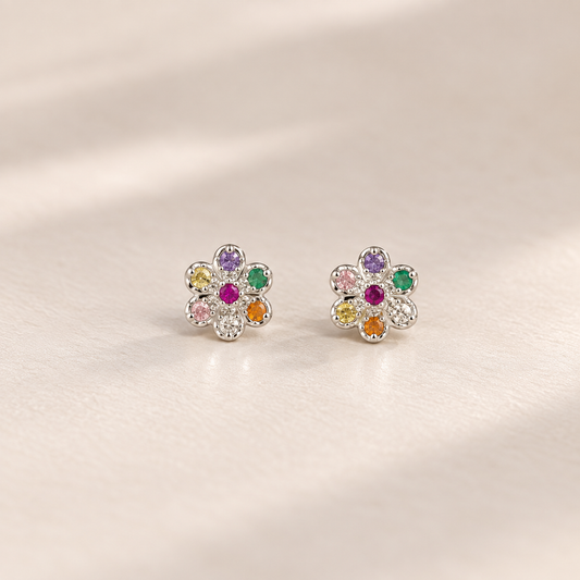 🌸 Aretes Flor Multicolor
