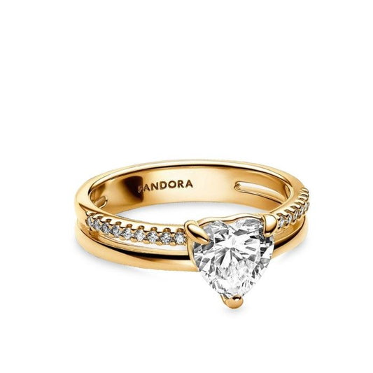 Anillo corazón dorado