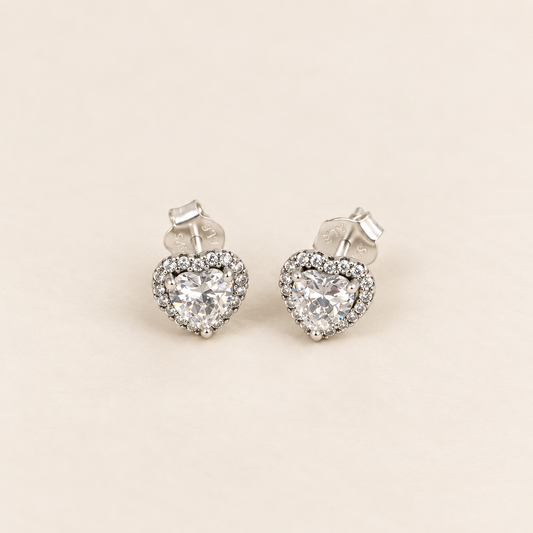 Aretes Corazón de Plata 925 ✨