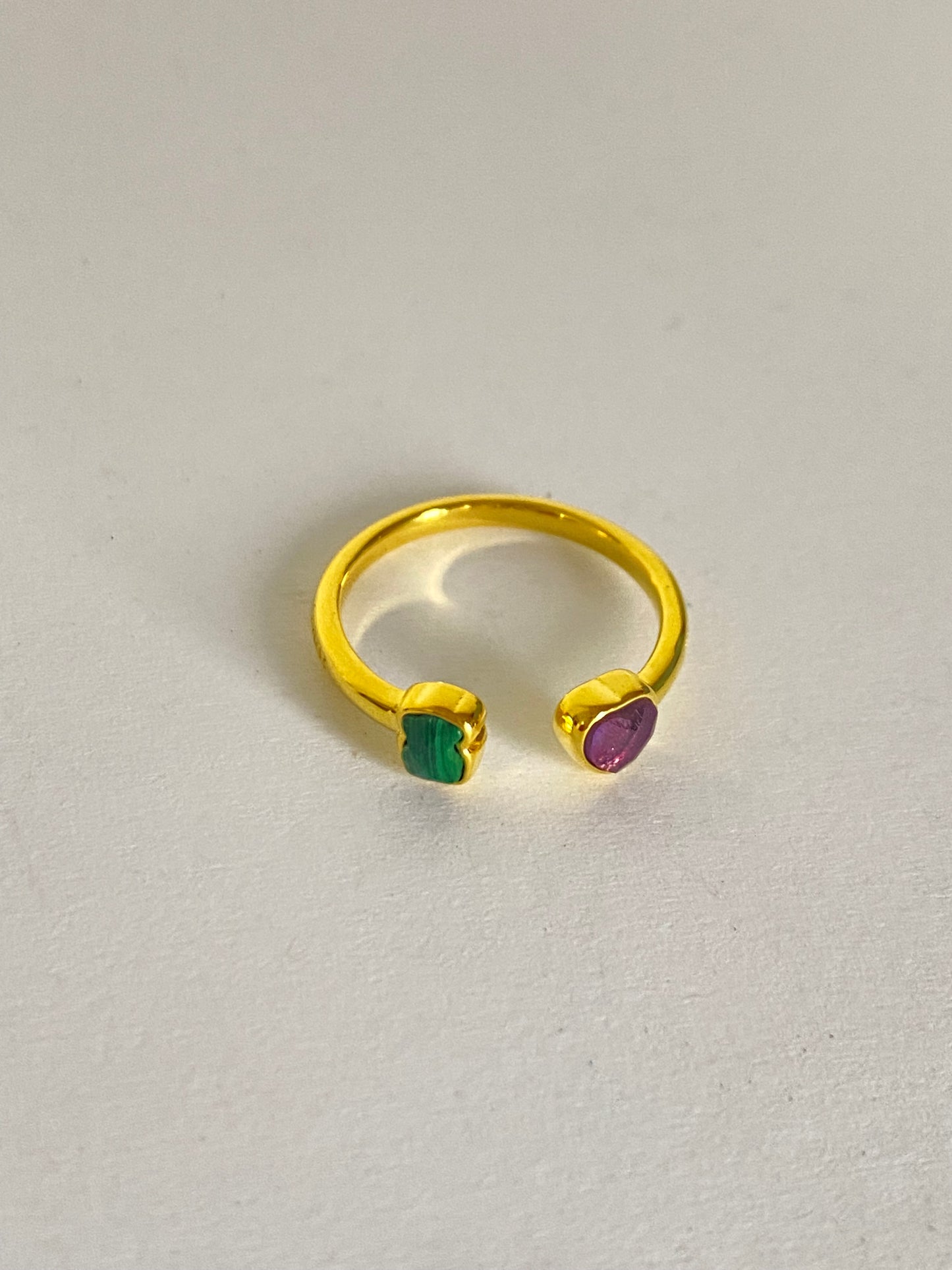 Anillo oso y corazón dorado 🧸💜