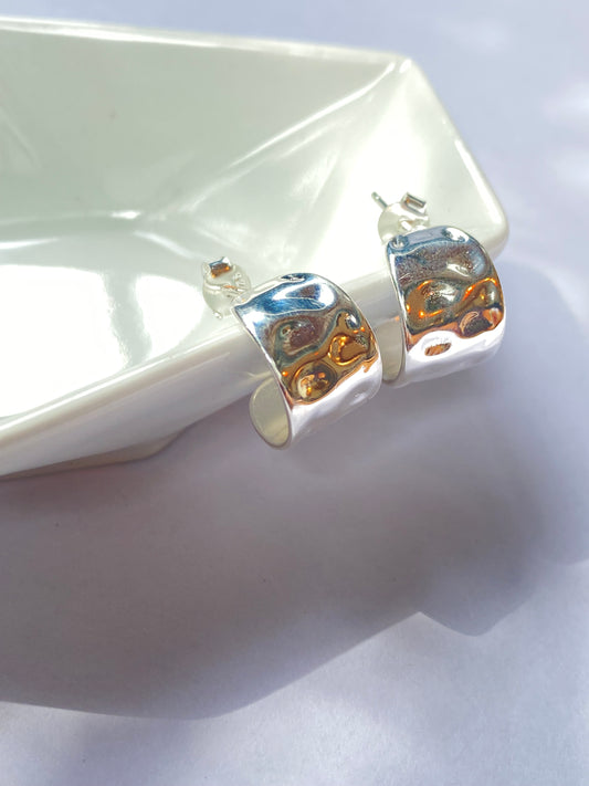 Aretes medias lunas plata