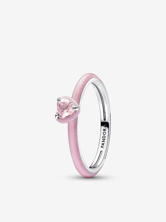 Anillo Corazon rosado