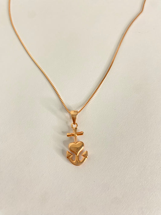 Collar ancla ⚓️ corazón ♥️ Pink gold