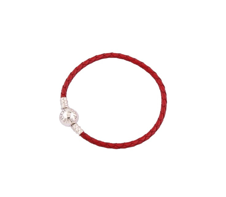 Pulsera de Cuero Roja