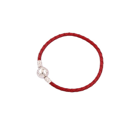 Pulsera de Cuero Roja