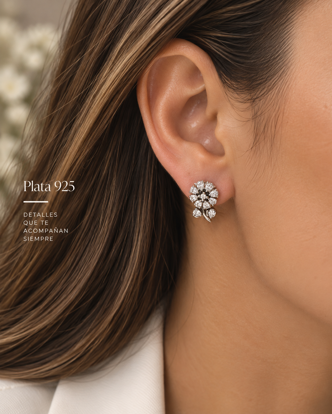 ✨ Aretes Florales en Plata 925