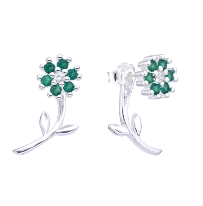 Aretes de flor verdes