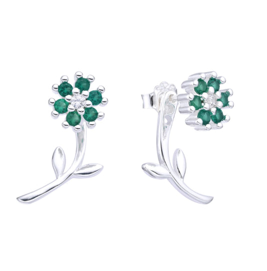 Aretes de flor verdes