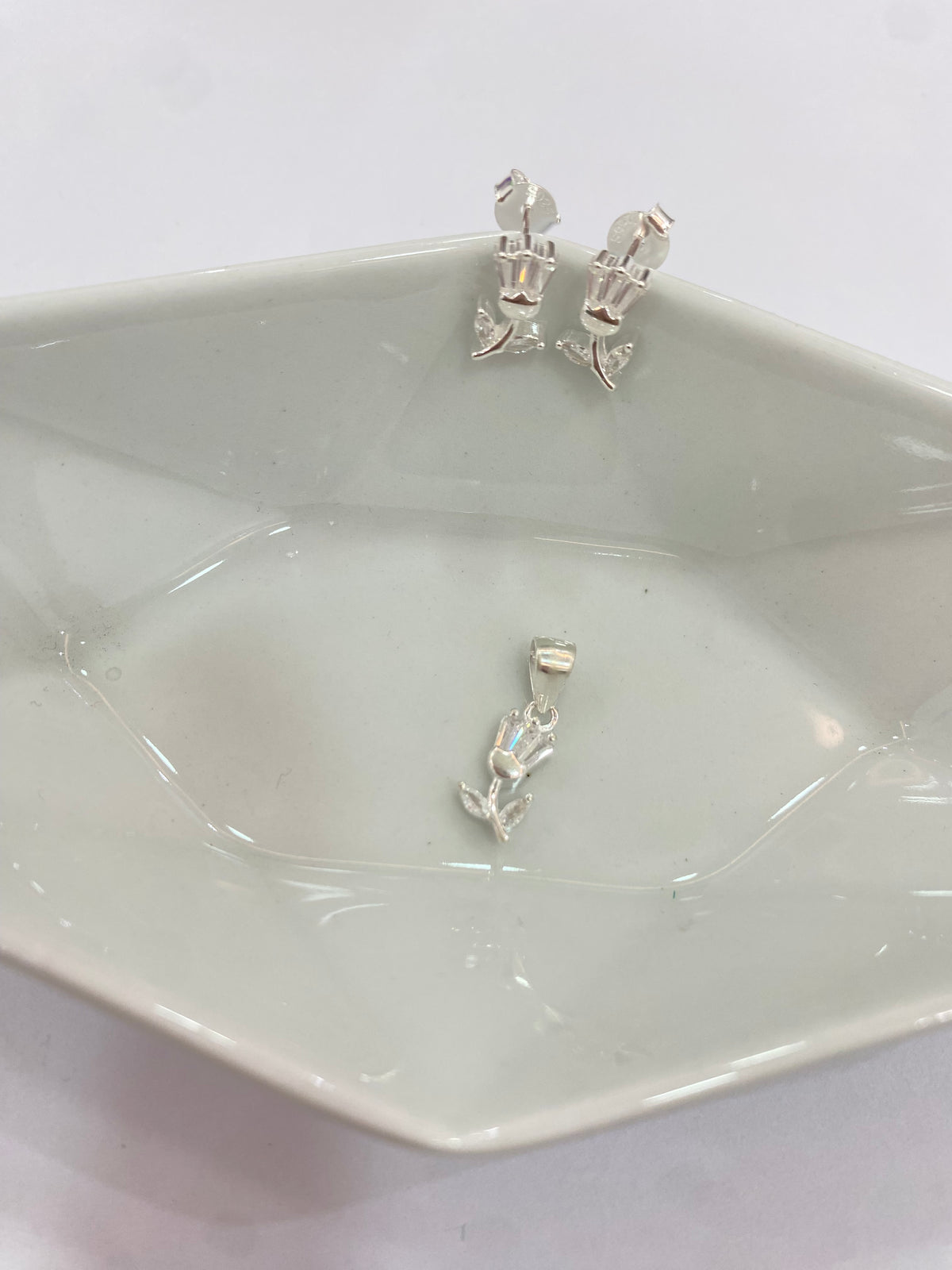 Juego Tulipanes de Plata 925