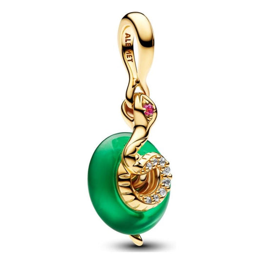 Charm serpiente dorada y verde