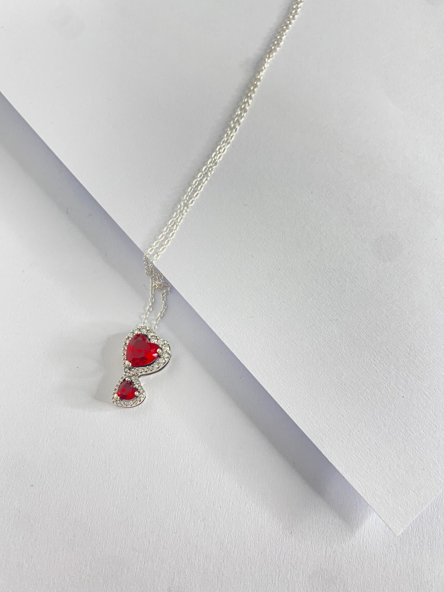 Collar corazón doble